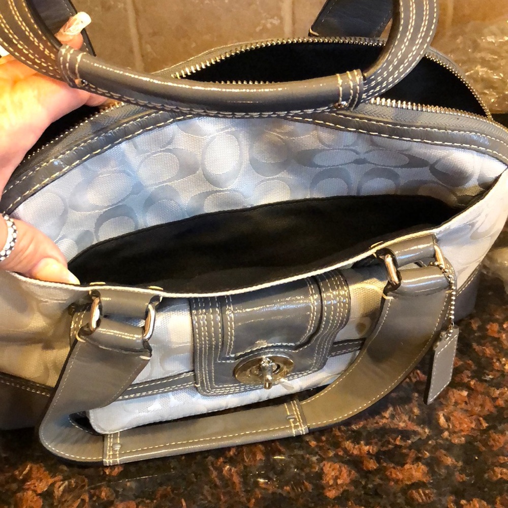 Coach silver white gray handbag New - Picture 8 of 11
